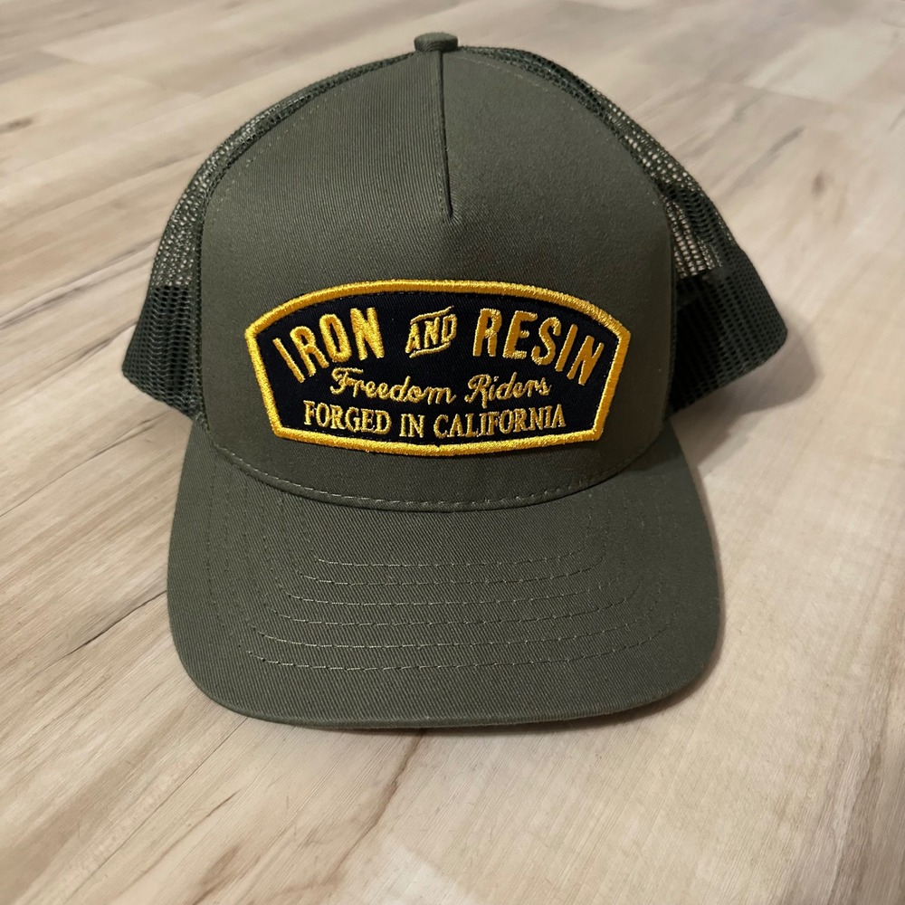 Iron & Resin Ranger Hat in Olive 5 Panel Snapback
